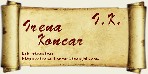 Irena Končar vizit kartica